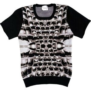Parker Black and Brown Snake Print Knit Top